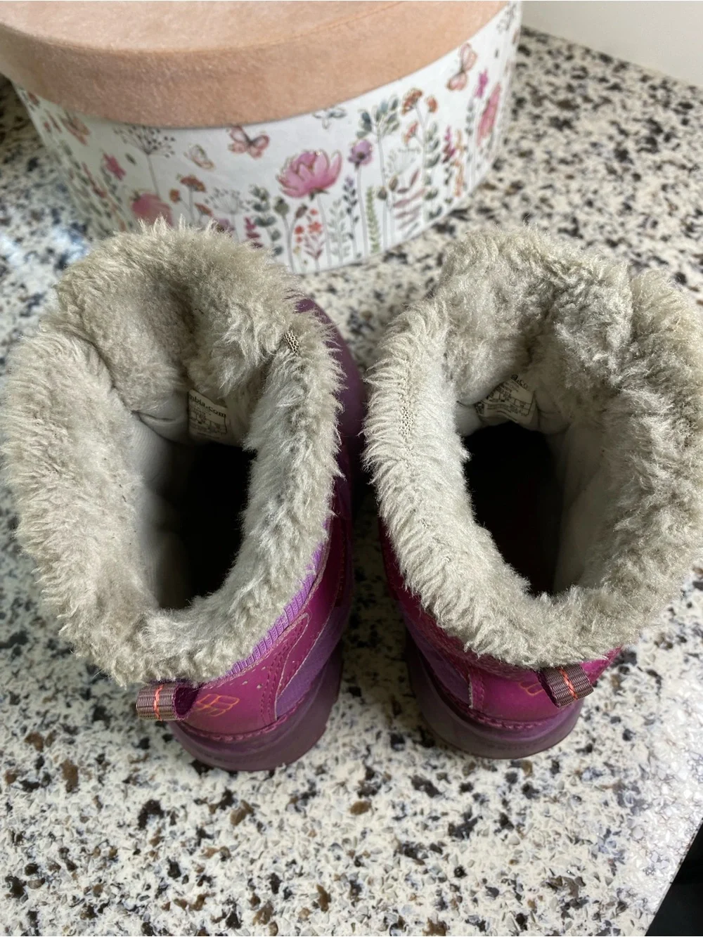 COLUMBIA Youth Rope Tow III Waterproof Winter Boots Purple 1